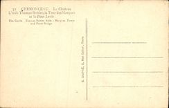 POSTAL Chenonceau de la VENDIMIA el castillo el ala Thomas Bohier la torre de las marcas