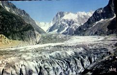 POSTAL MODERNA mar de Chamonix Mont Blanc del hielo y de Jorasses grande