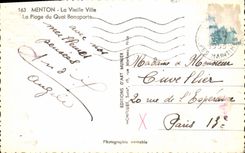 CPM Menton La Vieille Ville La Plage du Quai Bonaparte