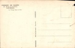 VINTAGE POSTCARD Heavy Pension of Ladies Road of Pontacq the virgin in the park