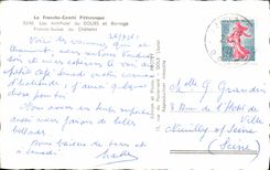 MODERN CARD Artificial Lake of Doubs and Free Swiss Barrage of Chatelot