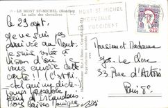 MODERN CARD the Mount St Michel the Room of the Knights