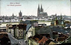 La POSTAL Koln de la VENDIMIA tiene Rhin Von Deutz Gesehen