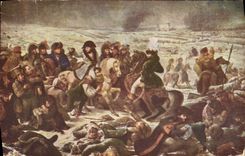 VINTAGE POSTCARD Napoleon with the battle of Eylau Museum of Louvre
