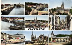 MODERN CARD Bayonne View Street Port Town hall