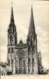 Catedral de la POSTAL de la VENDIMIA de Chartres el ataque frontal