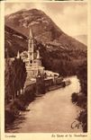 CPA Lourdes Le Gave et la Basilique
