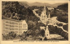 CPA Grand Hotel De La Basilique Son Emplacement Lourdes