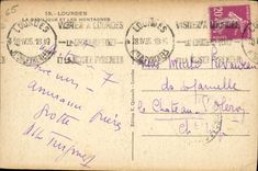 VINTAGE POSTCARD Heavy St Michel the Basilica and mountains