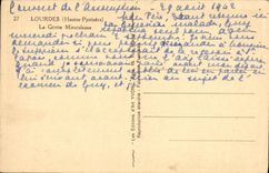 CPA Lourdes La Grotte Miraculeuse