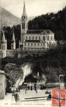 CPA Lourdes La Grotte et la Basilique