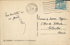 CPA Lourdes Le Chateau Fort et les Montagnes