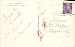 CPA Lourdes La Grotte Miraculeuse