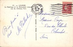 CPA Lourdes La Basilique et la Monument Interalie Vus Du Chateau