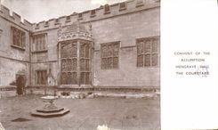 POSTAL Hengrave Pasillo de la VENDIMIA el patio