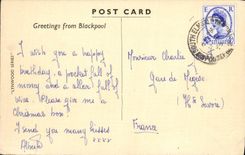 VINTAGE POSTCARD Talbot Blackpool Public garden