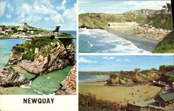 MODERN CARD Newquay Tolcarne Beach The island