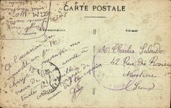 Autoridad portuaria de la policía de Lorient de la POSTAL de la VENDIMIA la torre del puerto y estatua de Dupuy de Lone