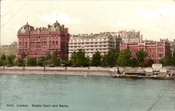 Hoteles Cecil de Londres de la POSTAL de la VENDIMIA y col rizada