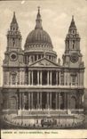 Cara del oeste de la catedral de Londres St Paul S de la POSTAL de la VENDIMIA