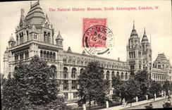 POSTAL Londres de la VENDIMIA el museo Kensington del sur de la historia natural