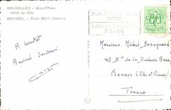 Ayuntamiento magnífico de los lugares de Bruselas de la POSTAL de la VENDIMIA