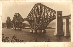 VINTAGE POSTCARD The forth bridge from Edinburgh