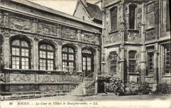 VINTAGE POSTCARD Rouen Court of the Hotel of Bourgtheroulde