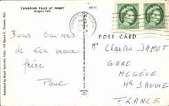 MODERN CARD Canadian Falls At Night Niagare Falls