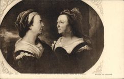 VINTAGE POSTCARD Rigaud Portraits of MArte Tightens MRE of the Musee author of Louvre Paris