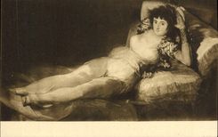 VINTAGE POSTCARD Goya the Maja Museo Del Prado