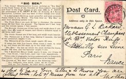 CPA London The Great Westminster clock Big Ben 