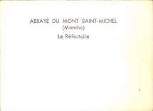 MODERN CARD Abbey Of Mont Saint Michel the referectoire