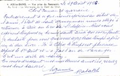 MODERN CARD Aix les Bains Seen from of Panoramic the mountain of the tooth of the cat