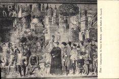 VINTAGE POSTCARD Rammed Camposonto Torre di Babele Gozzoli