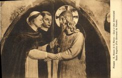 VINTAGE POSTCARD Firenze Museo di Marco Gesu due Domenicani Beato Angelico FRA Giovanni da Fiesole