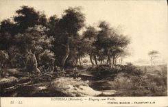 VINTAGE POSTCARD Hobbema Eingang Staedel Frankfurt Museum