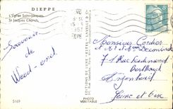 POSTAL MODERNA Dieppe la iglesia Jacques santo