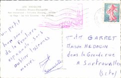 MODERN CARD To remember Of the Free Spanish Border Hendaye three crowns