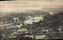 CPA Liege Panorama Des Ponts
