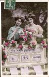 VINTAGE POSTCARD Catherine Femmes Lives Sainte