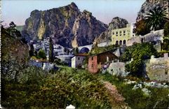 CPA Menton Vue Generale De La Frontiere