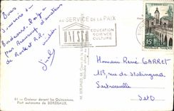 MODERN CARD Cruiser In front of the Quincunxes Port authority Of Bordeaux Boat