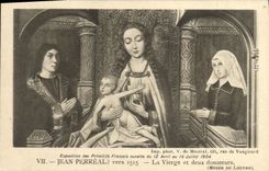 VINTAGE POSTCARD Jean Perreal Towards the Virgin and Two Givers Museum of Louvre Paris