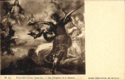 VINTAGE POSTCARD Valdes Leal San Jeromino in el Desierto Sevilla