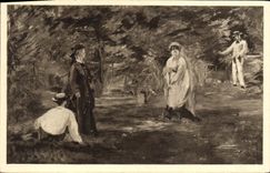 VINTAGE POSTCARD Edouard Manet Die Croquetpartie