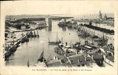 VINTAGE POSTCARD La Rochelle the Fishing port And Roads As the crow flies Boats