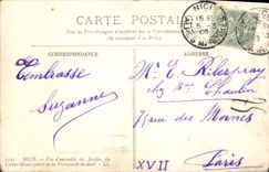 Cuadro total de la POSTAL de la VENDIMIA Niza del jardín del casino municipal y de la caminata del sur