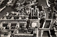 POSTAL MODERNA aire visto París ISCED y el Notre Dame de Paris de la iglesia