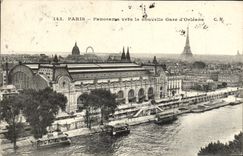 CPA Paris Panorama Vers La Nouvelle Gare d'Orleans Tour Eiffel